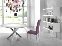 Angel Cerda White Gloss MDF & Chrome Steel Shelving Unit - thumbnail 6