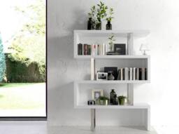 Angel Cerda White Gloss MDF & Chrome Steel Shelving Unit - thumbnail 3