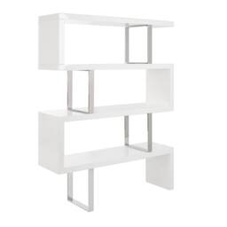 Angel Cerda White Gloss MDF & Chrome Steel Shelving Unit