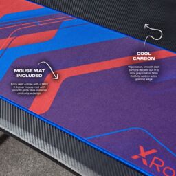 X Rocker Ocelot 115cm Gaming Desk with Mousepad, Headphone Hook & Cupholder in Black - thumbnail 4