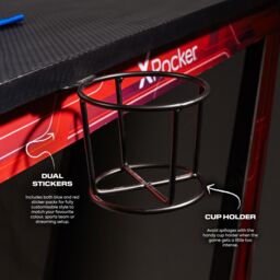 X Rocker Ocelot 115cm Gaming Desk with Mousepad, Headphone Hook & Cupholder in Black - thumbnail 3