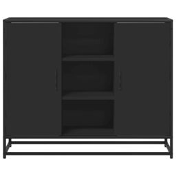 Berkfield Home Sideboard Black 92x35x76 cm Engineered Wood - Size: 92 x 35 x 76 cm - thumbnail 4