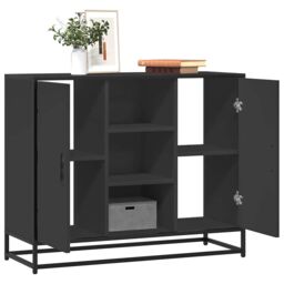 Berkfield Home Sideboard Black 92x35x76 cm Engineered Wood - Size: 92 x 35 x 76 cm - thumbnail 1