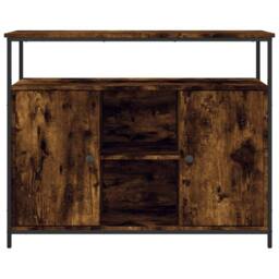 Berkfield Home Sideboard Smoked Oak 100x35x80 cm Engineered Wood in Brown - Size: 100 x 35 x 80 cm - thumbnail 6
