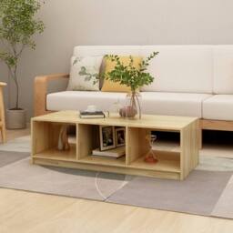 Berkfield Home Coffee Table 110x50x34 cm Solid Pinewood in Brown - Size: 110 x 50 x 34 cm - thumbnail 2