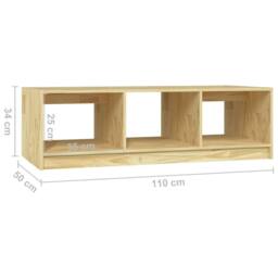 Berkfield Home Coffee Table 110x50x34 cm Solid Pinewood in Brown - Size: 110 x 50 x 34 cm - thumbnail 8