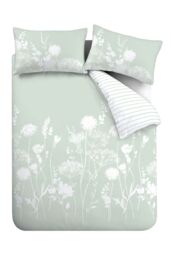 Catherine Lansfield 'Meadowsweet Floral' Duvet Set in Green - Size: King - thumbnail 4