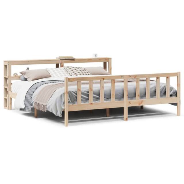 Berkfield Home Bed Frame without Mattress 180x200 cm Super King Solid Wood Pine in Light Brown - image 1