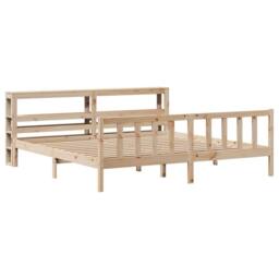 Berkfield Home Bed Frame without Mattress 180x200 cm Super King Solid Wood Pine in Light Brown - thumbnail 3