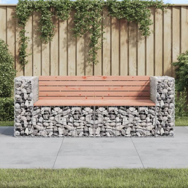 Berkfield Home Garden Bench Gabion Design 184x71x65.5 cm Solid Wood Douglas in Brown - image 1