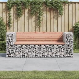 Garden Bench Gabion Design 184x71x65.5 cm Solid Wood Douglas - thumbnail 1