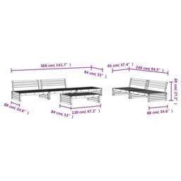 Berkfield Home 6 Piece Garden Lounge Set Solid Wood Douglas in Brown - thumbnail 6