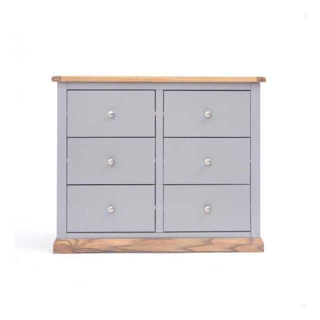 Cabinet Bits Biccari 6 Drawer Chest of Drawers Chrome Knob in Grey - image 1