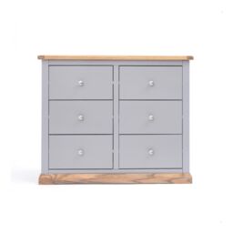 Cabinet Bits Biccari 6 Drawer Chest of Drawers Chrome Knob in Grey - thumbnail 1