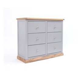 Cabinet Bits Biccari 6 Drawer Chest of Drawers Chrome Knob in Grey - thumbnail 2