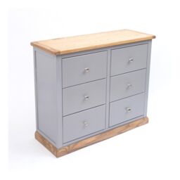 Cabinet Bits Biccari 6 Drawer Chest of Drawers Chrome Knob in Grey - thumbnail 3