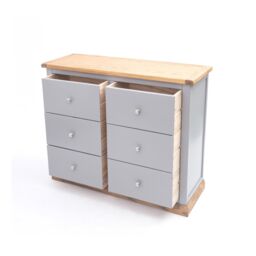 Cabinet Bits Biccari 6 Drawer Chest of Drawers Chrome Knob in Grey - thumbnail 4