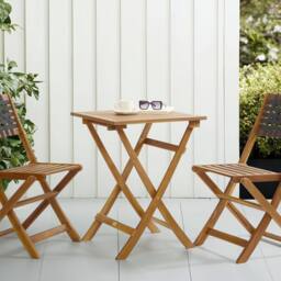 Wyld and Coco Casa 3-Piece Folding Acacia Bistro Set - Brown
