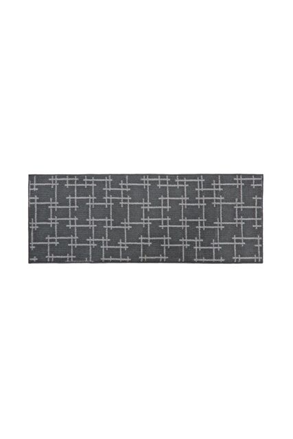 JVL Vector Machine Washable Latex Backed Runner Doormat, 57x150cm, Grey - Size: 50 cm x 150 cm - image 1