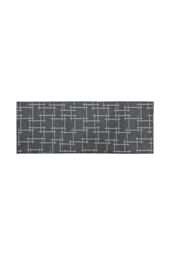 JVL Vector Machine Washable Latex Backed Runner Doormat, 57x150cm, Grey - Size: 50 cm x 150 cm - thumbnail 1