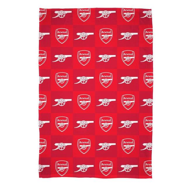 Arsenal FC Polyester Checkered Fleece Blanket in Red - Size: Crib - image 1