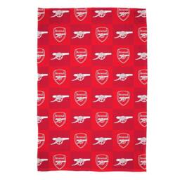 Arsenal FC Polyester Checkered Fleece Blanket in Red - Size: Crib