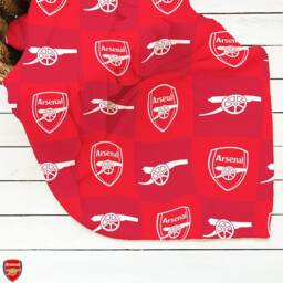 Arsenal FC Polyester Checkered Fleece Blanket in Red - Size: Crib - thumbnail 4