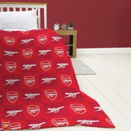 Arsenal FC Polyester Checkered Fleece Blanket in Red - Size: Crib - thumbnail 5