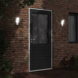 Berkfield Home Outdoor LED Wall Lights with Sensors 2pcs White Die-cast Aluminium