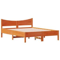 Berkfield Home Bed Frame without Mattress Wax Brown 120x200 cm Solid Wood Pine - thumbnail 3