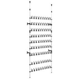 Berkfield Home Telescopic Shoe Rack with Rods Aluminium in Silver - thumbnail 1