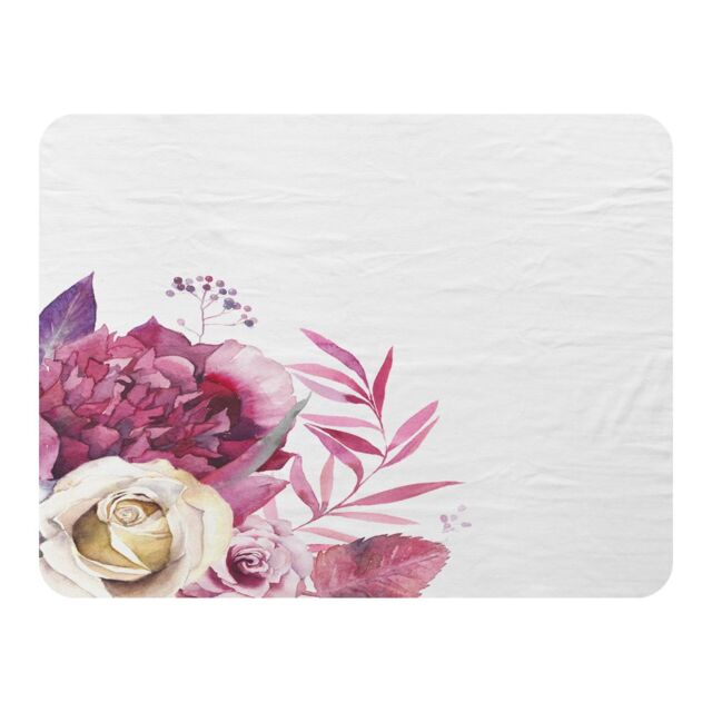 Benjamin Tate Design Pink Floral Blanket in Natural - Size: 120 cm x 150 cm - image 1