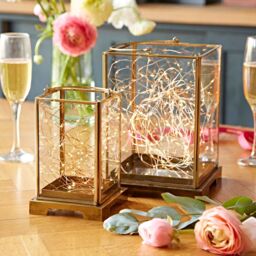 Paper High Antique Brass Candle Lantern in Copper - Size: Large - thumbnail 5