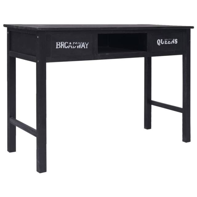 Berkfield Home Elegant Console Table Black 110x45x76 cm Wood - Size: 110 x 45 x 76 cm - image 1