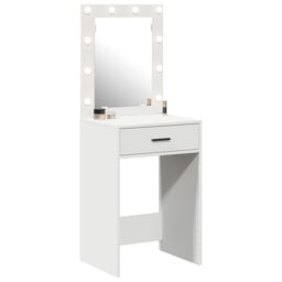 Berkfield Home Dressing Table with LED Lights White 50x41x135 cm - Size: 50 x 41 x 135 cm - thumbnail 3