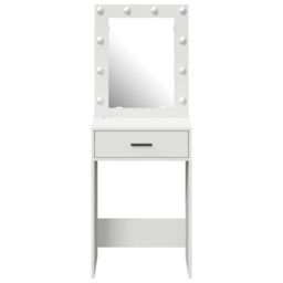 Berkfield Home Dressing Table with LED Lights White 50x41x135 cm - Size: 50 x 41 x 135 cm - thumbnail 5