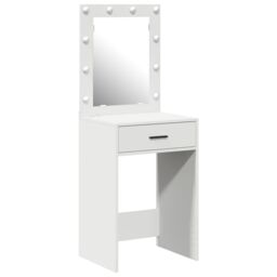 Berkfield Home Dressing Table with LED Lights White 50x41x135 cm - Size: 50 x 41 x 135 cm - thumbnail 2