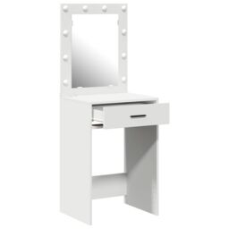 Berkfield Home Dressing Table with LED Lights White 50x41x135 cm - Size: 50 x 41 x 135 cm - thumbnail 4
