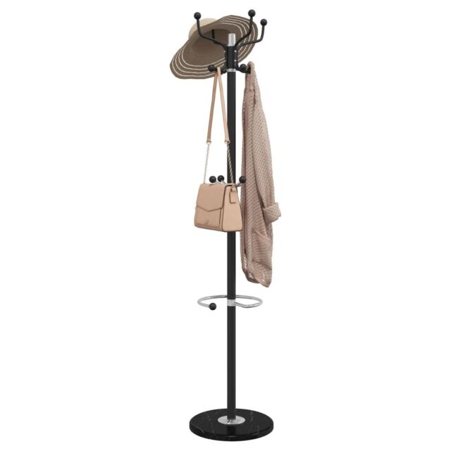 Berkfield Home Coat Stand with Umbrella Holder Black 180 cm Powder-coated Iron - image 1