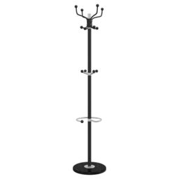 Berkfield Home Coat Stand with Umbrella Holder Black 180 cm Powder-coated Iron - thumbnail 2