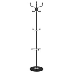 Berkfield Home Coat Stand with Umbrella Holder Black 180 cm Powder-coated Iron - thumbnail 5