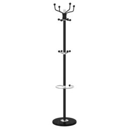 Berkfield Home Coat Stand with Umbrella Holder Black 180 cm Powder-coated Iron - thumbnail 6