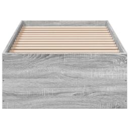 Berkfield Home Bed Frame without Mattress Grey Sonoma 75x190 cm Small Single Engineered Wood - thumbnail 4