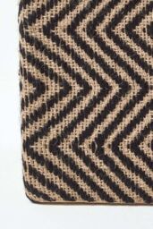 Homescapes Herringbone Jute Cube Pouffe in Black - thumbnail 4