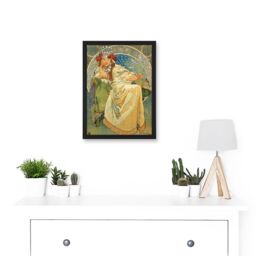 Artery8 Alphonse Mucha Princess Hyacinth 1911 Art Nouveau Vintage Painting A4 Artwork Framed Wall Art Print in Black - thumbnail 2