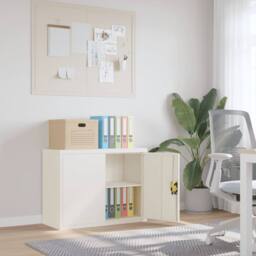 Berkfield Home Durable File Cabinet White 90x40x70 cm Steel - Size: 90 x 40 x 70 cm - thumbnail 2
