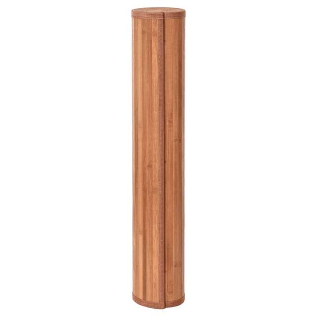 Berkfield Home Rug Square Brown100x100 cm Bamboo in Brown - Size: Medium - image 1