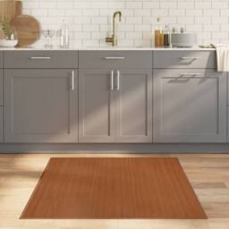Berkfield Home Rug Square Brown100x100 cm Bamboo in Brown - Size: Medium - thumbnail 2