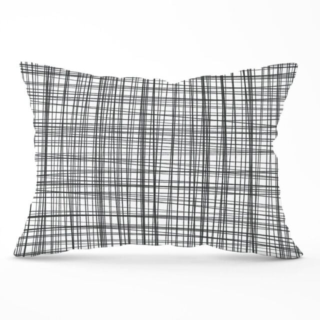 Warren Reed - Designer Monochrome Pencil Scribble Cushions in Grey - Size: 45 cm x 45 cm - image 1