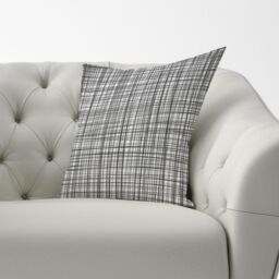 Warren Reed - Designer Monochrome Pencil Scribble Cushions in Grey - Size: 45 cm x 45 cm - thumbnail 3
